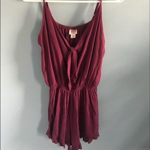 Maroon Tie Romper